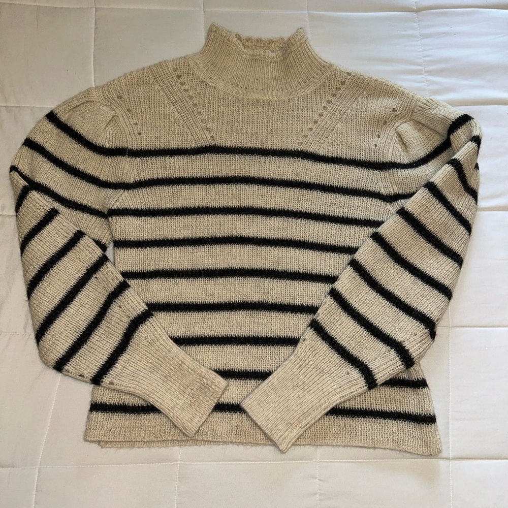 Isabel Marant Beige and Black Striped Sweater